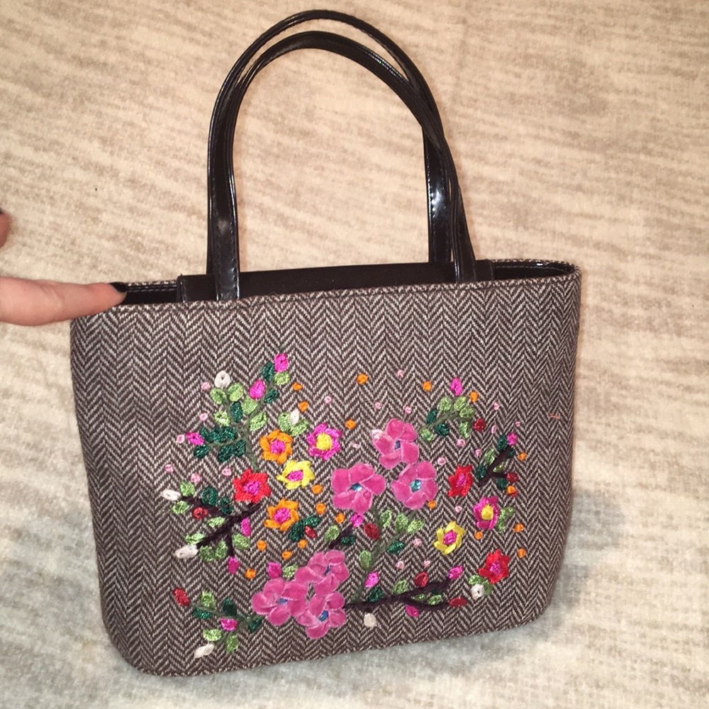 Y2K Vintage Tweed floral purse